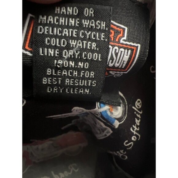 Harley Davidson Mens Vintage Black All Over Motorcycles Print Button Up Shirt XL - Picture 9 of 9